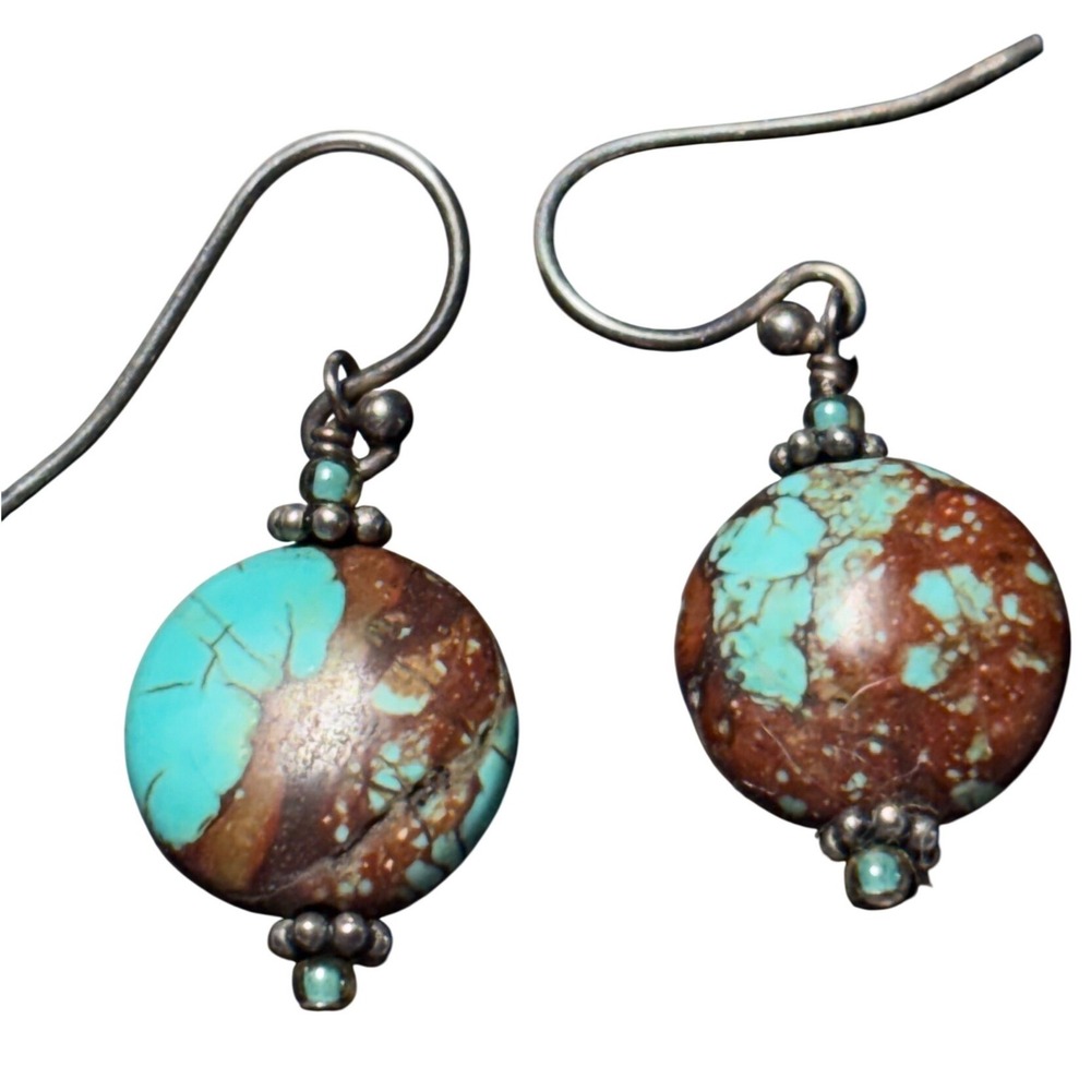Royston Turquoise Drop Earrings Women‎ Blue Brown Southwestern Boho Dangles